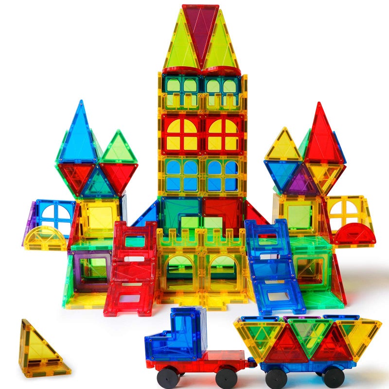 MAGBLOCK Magnetic Tiles Kids Toys 120PCS 3D Magnetic Building Blocks Set Construction Toys Educational STEM Magnet Tiles for Kids Stacking Blocks Learning Gifts for Toddlers Boys Girls - Image 2