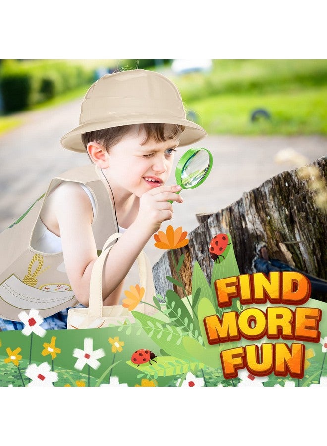 Newcotte Newcotte 72 Pcs Kids Explorer Costume Toy Include 24 Kids Safari Vest 24 Kids Party Plastic Safari Hats 24 Tote Bag for Kids Explorer Jungle Party Outdoor - Image 5