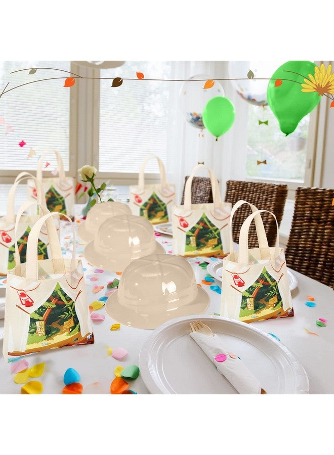 Newcotte Newcotte 72 Pcs Kids Explorer Costume Toy Include 24 Kids Safari Vest 24 Kids Party Plastic Safari Hats 24 Tote Bag for Kids Explorer Jungle Party Outdoor - Image 4