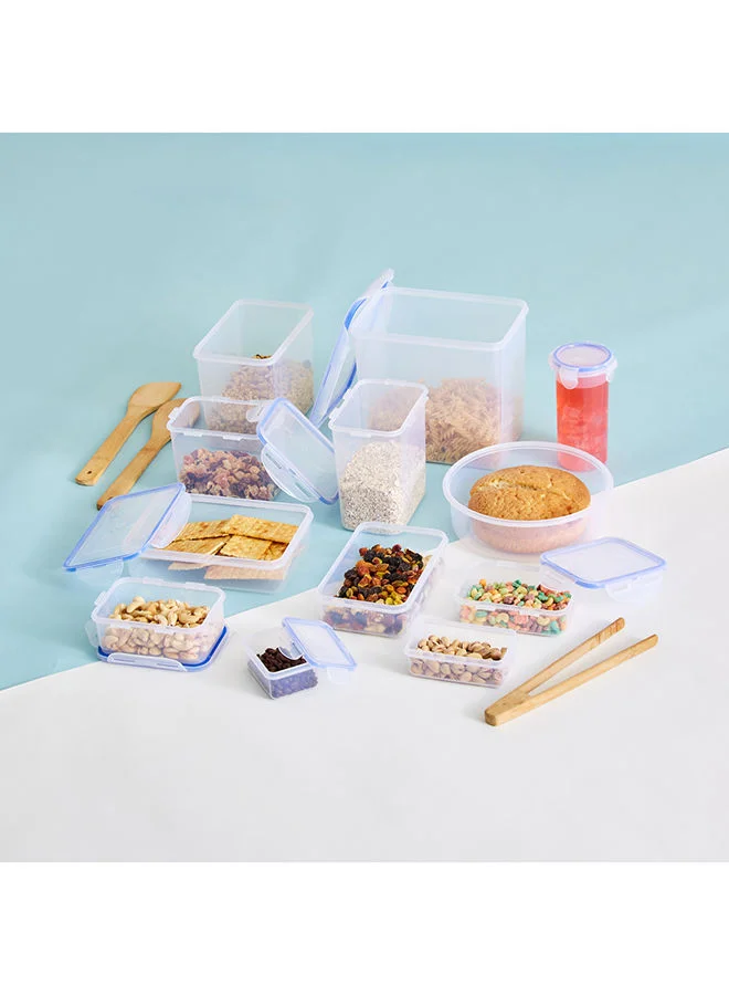 Home Box Lock and Store Round Flat Container 6.5 x 21 x 21 cm