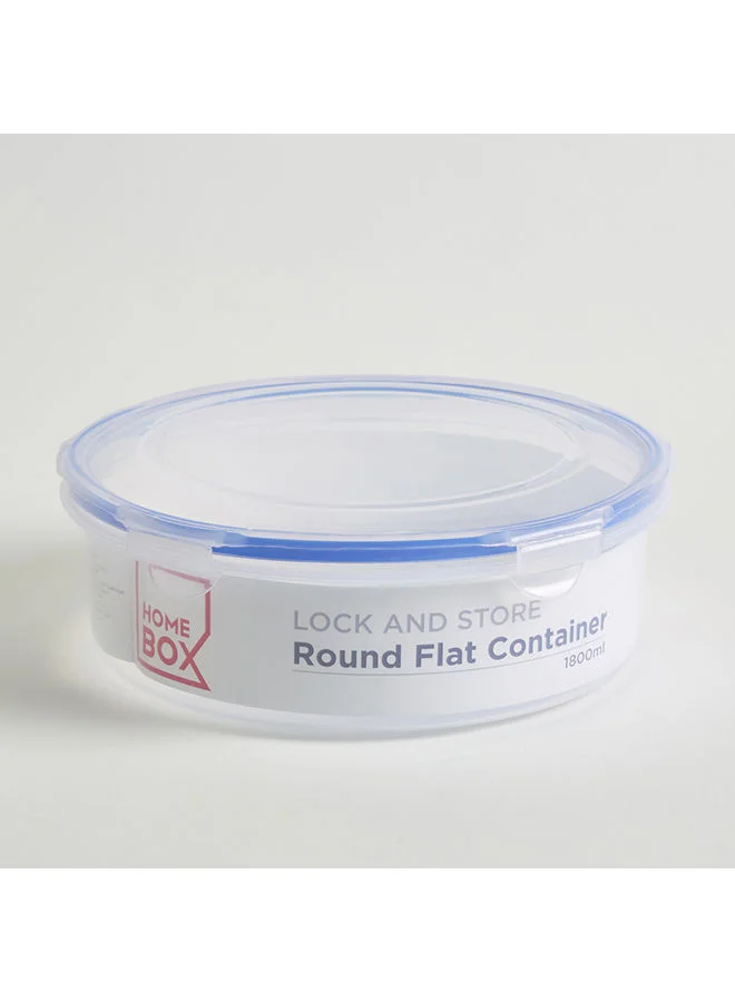 Home Box Lock and Store Round Flat Container 6.5 x 21 x 21 cm