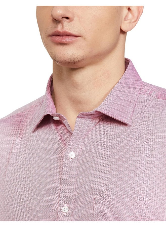 Park Avenue Park Avenue Men's Structure Slim Fit Shirt (PMSX17129-R4_Medium Red  - Image 2