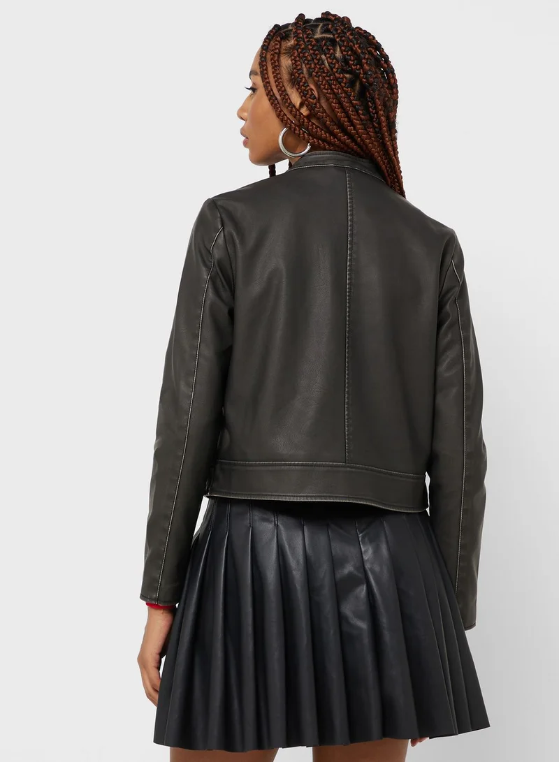 ONLY Button Detail Pu Jacket