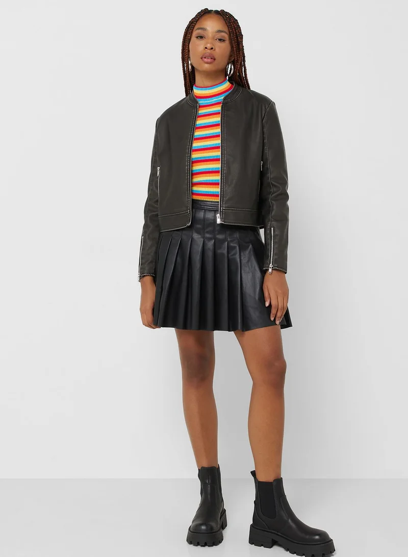ONLY Button Detail Pu Jacket