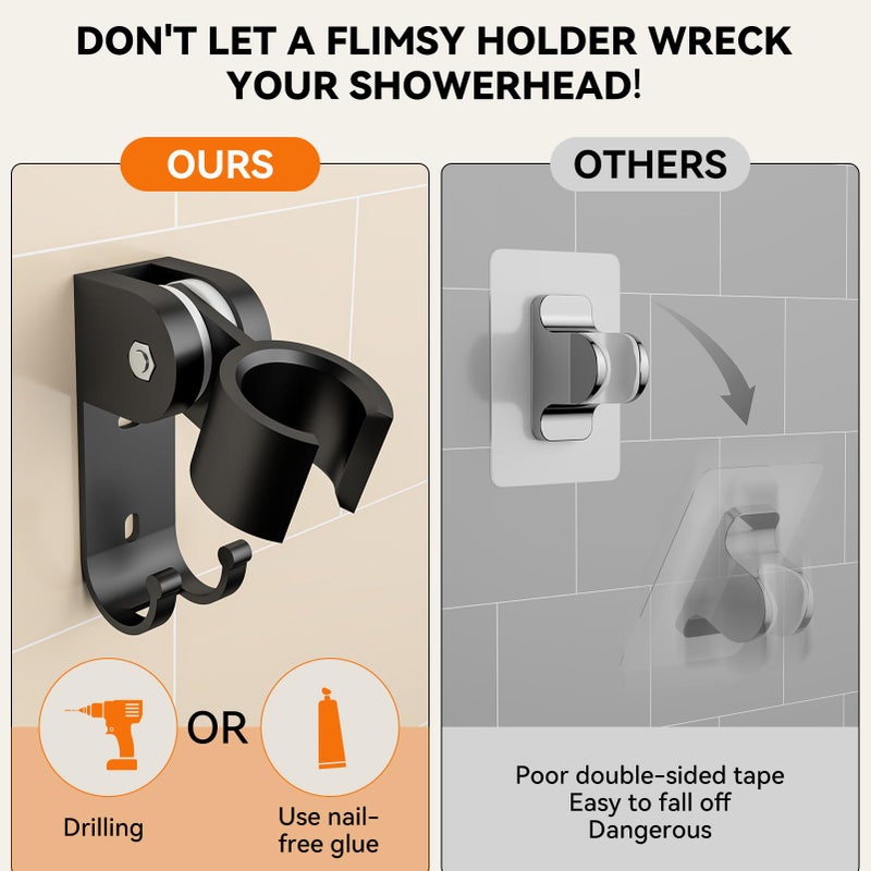 NTPN Dual Shower Head with Handheld for Couples, High Pressure Double Shower Heads for Two People Rod, Two Showerhead System Fit 2 Person, Gifts for Women Men, SPA-Like (Black, Segmented Design) - Image 5