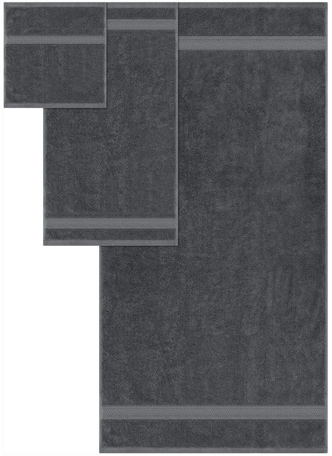 Utopia Towels - 8-Piece Premium Towel Set, 2 Bath Towels, 2 Hand Towels, and 4 Wash Cloths, 600 GSM 100% Ring Spun Cotton Highly Absorbent Towels for Bathroom, Gym, Hotel, and Spa (Grey) - Image 1