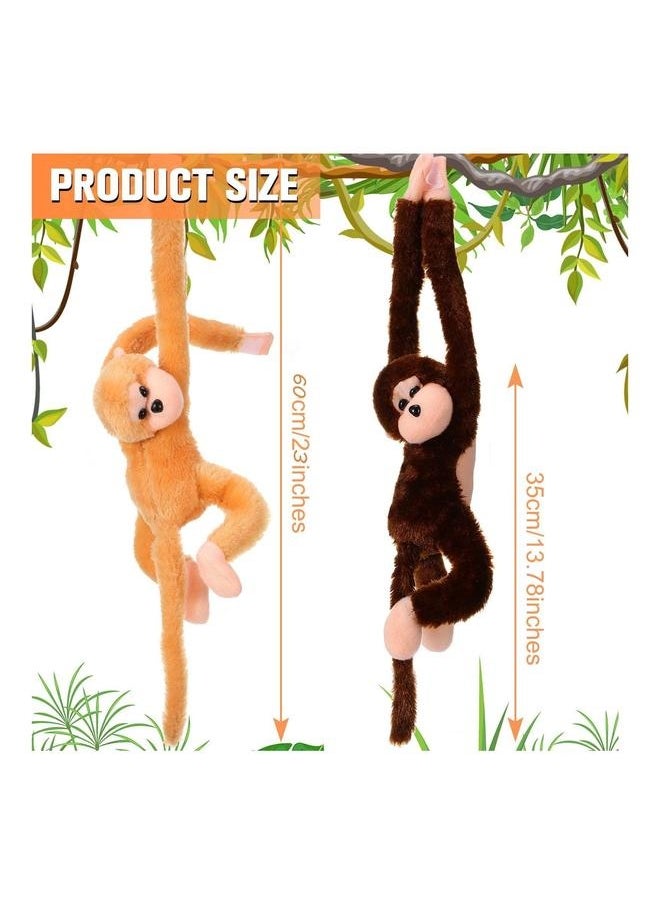 4 Packs Stuffed Monkey Hanging Animal Plush Toy with Hook and Loop Fasteners Hands Large Animal, 23 Inch for Adults Gifts Decors  - Image 2
