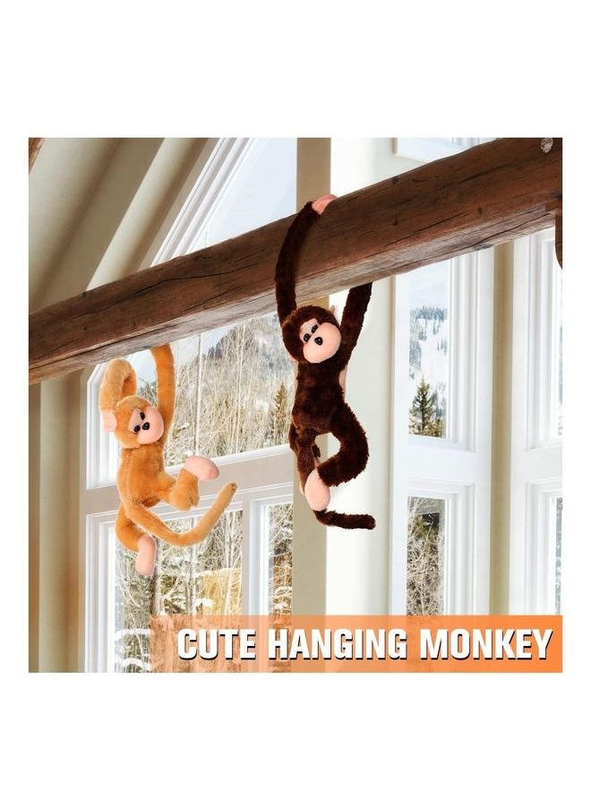 4 Packs Stuffed Monkey Hanging Animal Plush Toy with Hook and Loop Fasteners Hands Large Animal, 23 Inch for Adults Gifts Decors  - Image 3
