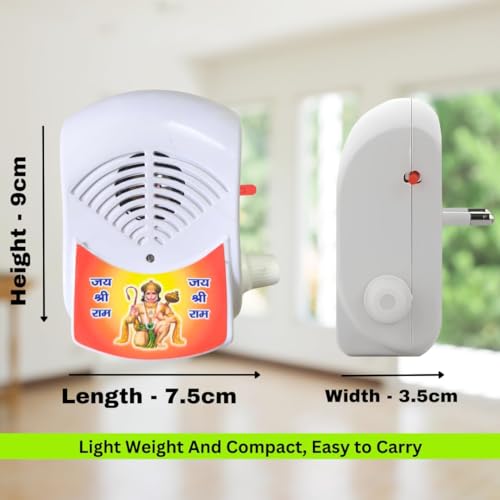 kh Hanuman Chalisa Electric Religious Mantra Chanting Bell Machine Spiritual Devotional Mantras Pooja Chanting Bell Just Plug & Play (Plastic) - Image 4