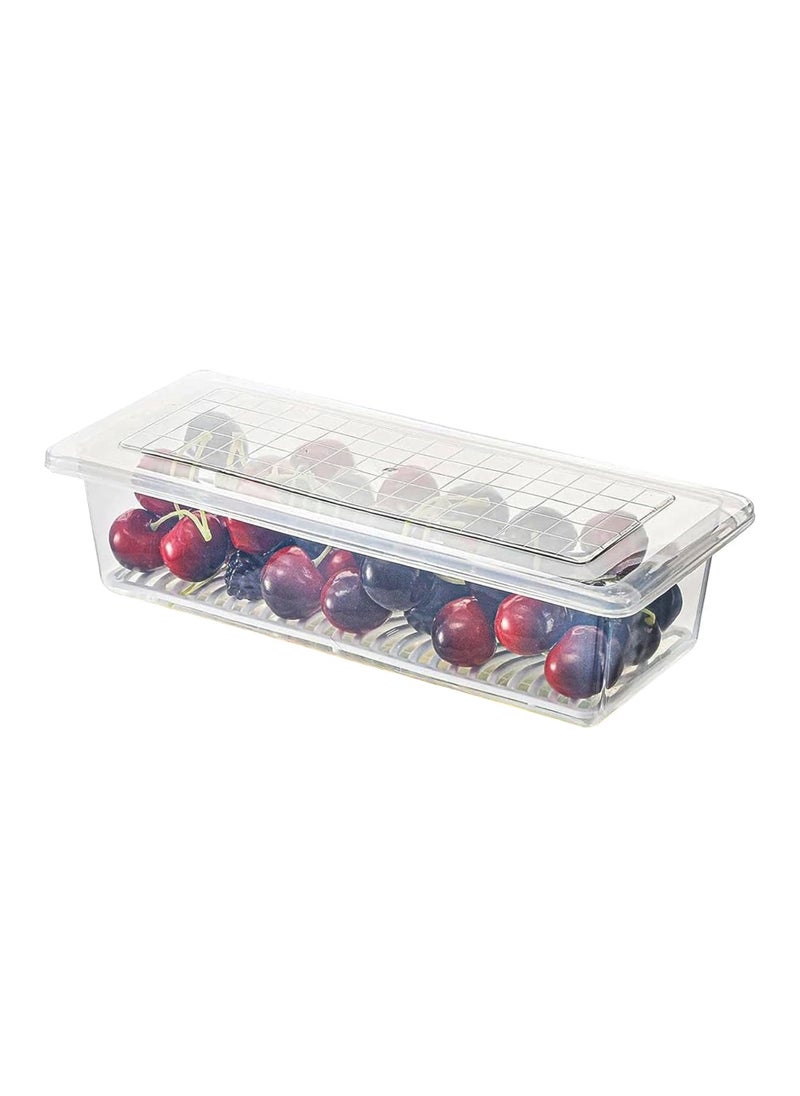 Plastic Fridge Storage Boxes, Fridge Organizer with Removable Drain Plate Fridge Storage Containers Keeps Fruits, Vegetables, Meat, Fish Fresh Longer 1500 ML Container Box (Transparent) Pack of 1 - pzsku/Z0625BFD10531ED8EC9F7Z/45/_/1733915845/22e8e140-cdd5-4d1e-8c54-c66d1f9094fd