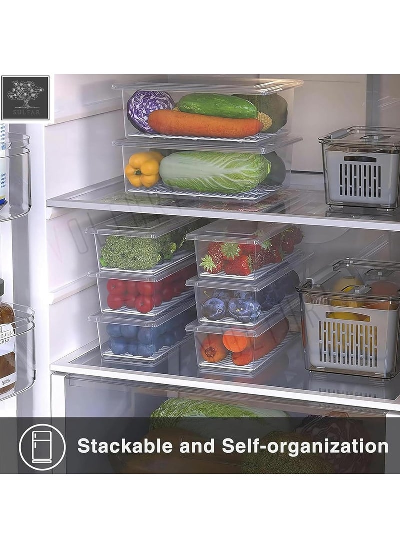 Plastic Fridge Storage Boxes, Fridge Organizer with Removable Drain Plate Fridge Storage Containers Keeps Fruits, Vegetables, Meat, Fish Fresh Longer 1500 ML Container Box (Transparent) Pack of 1 - pzsku/Z0625BFD10531ED8EC9F7Z/45/_/1733915847/94d68c97-b516-47a8-9073-521cbe8d47d1