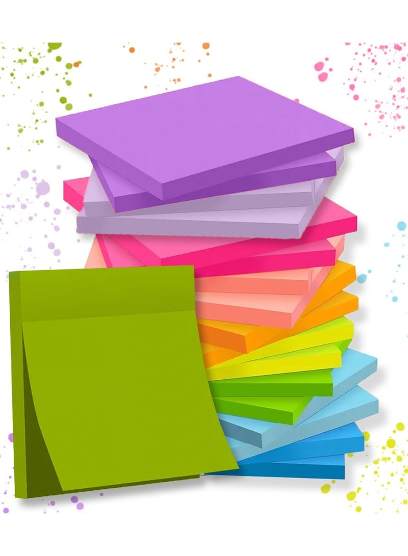 Sticky Notes 76mm x 76mm, 400 Sheets – Self Adhesive Sticky Pads, Strong Stick Notepads for Office, School, Home, To-Do Lists – Writable Paper Notes for Planner & Reminder - Image 1
