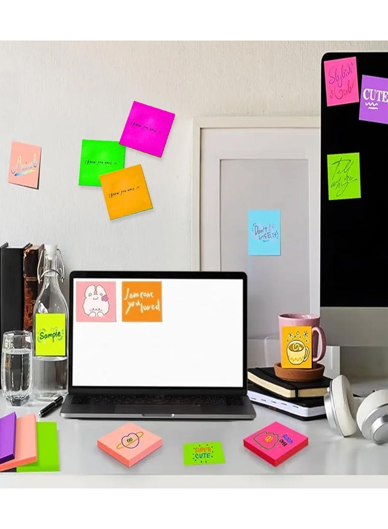 Sticky Notes 76mm x 76mm, 500 Sheets – Self Adhesive Sticky Pads, Strong Stick Notepads for Office, School, Home, To-Do Lists – Writable Paper Notes for Planner & Reminder - Image 5