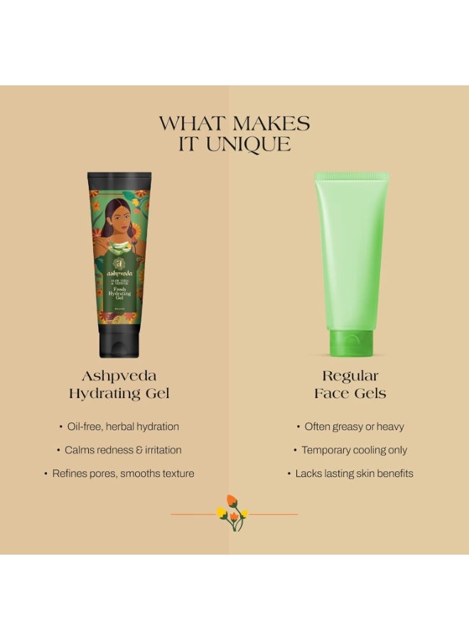Ashpveda Fresh Hydrating Gel With Vetiver & Aloe Vera | Lightweight and Oil Free Gel For Intense Hydration, Reduces Acne, Soothes Irritation and Refines Pores (100 ml) - Image 4
