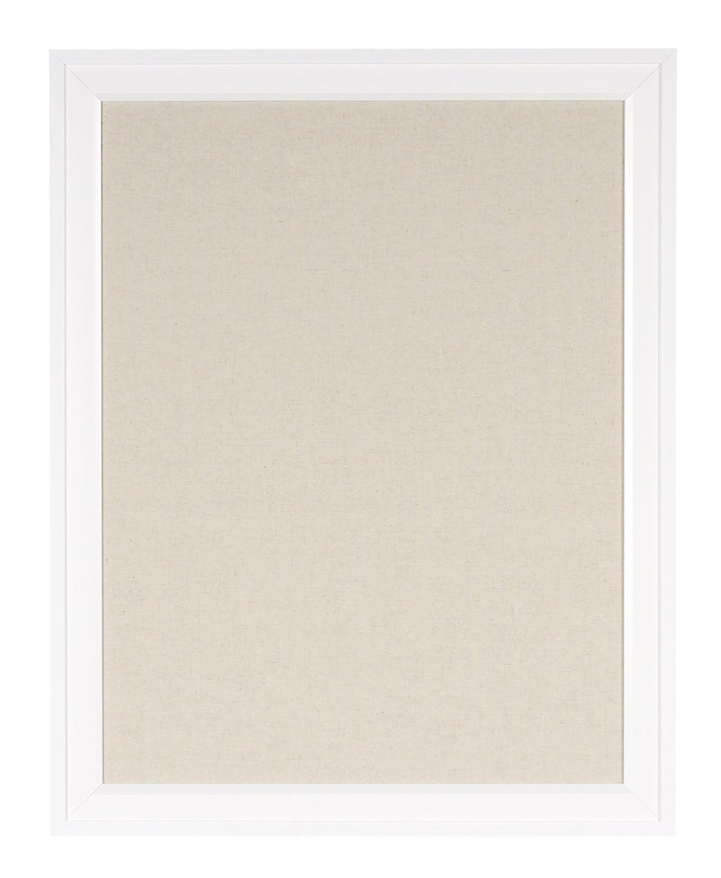 DesignOvation Bosc Framed Linen Fabric Pinboard, 23.5x29.5, White - Image 1