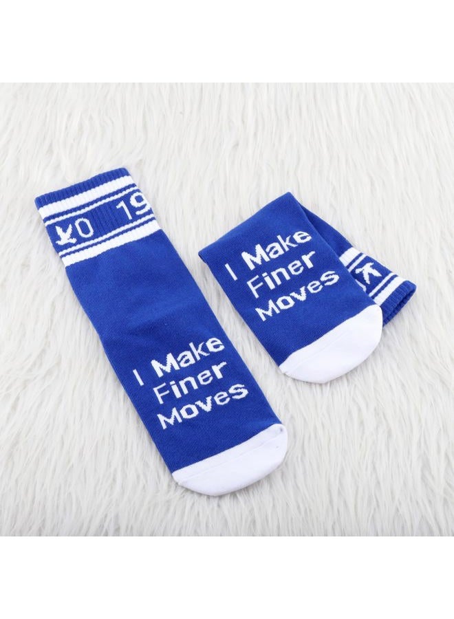 JXGZSO 2 Pairs Zeta Phi Beta Sorority Socks Blue 1920 I Make Finer Moves Socks ZPB Sorority Sister Gift (Finer Moves) - Image 3