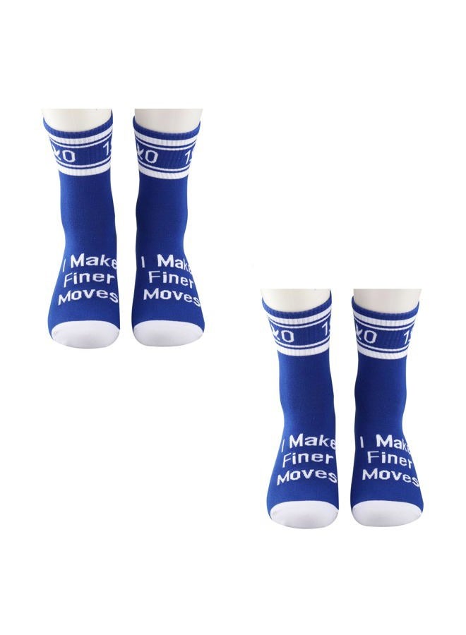 JXGZSO 2 Pairs Zeta Phi Beta Sorority Socks Blue 1920 I Make Finer Moves Socks ZPB Sorority Sister Gift (Finer Moves) - Image 1