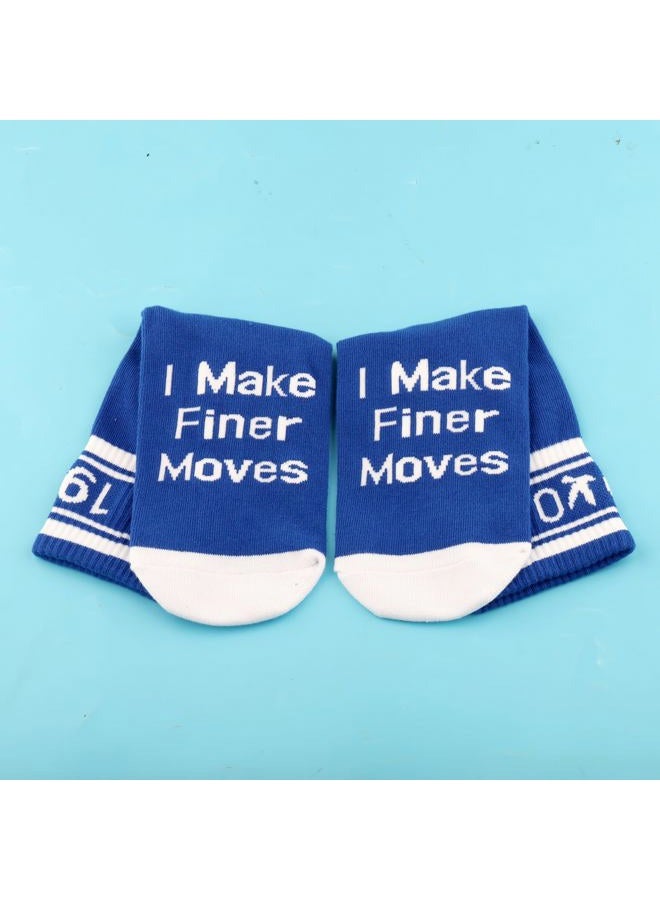 JXGZSO 2 Pairs Zeta Phi Beta Sorority Socks Blue 1920 I Make Finer Moves Socks ZPB Sorority Sister Gift (Finer Moves) - Image 4