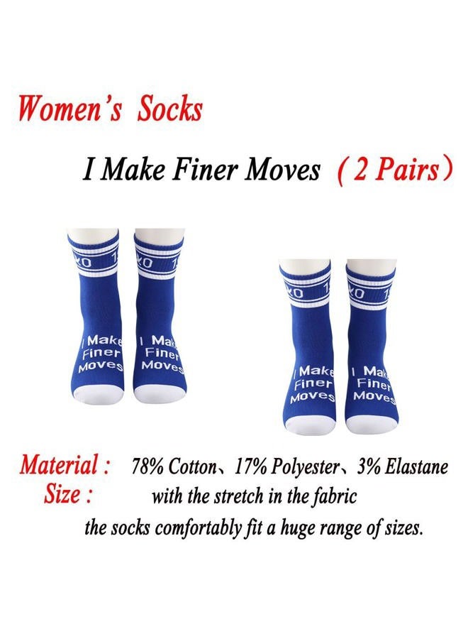 JXGZSO 2 Pairs Zeta Phi Beta Sorority Socks Blue 1920 I Make Finer Moves Socks ZPB Sorority Sister Gift (Finer Moves) - Image 2
