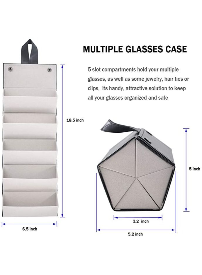 NIBEMINENT Sunglasses Organizer 5 Slots Travel Glasses Case Multiple Pairs Eyeglasses Storage Box Hanging Eyewear Holder  - Image 5