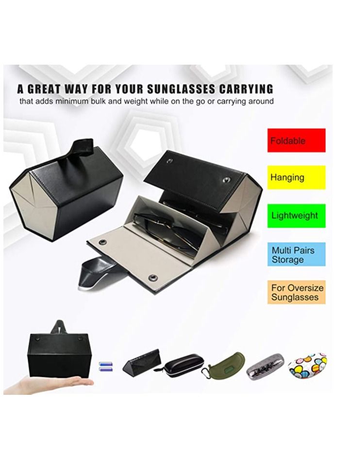 NIBEMINENT Sunglasses Organizer 5 Slots Travel Glasses Case Multiple Pairs Eyeglasses Storage Box Hanging Eyewear Holder  - Image 2