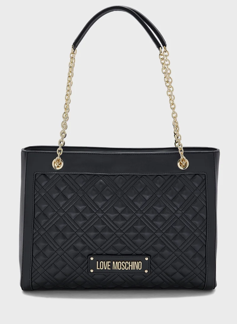 لوف موسكينو BLACK QUILTED PU BLACK QUILTED PU