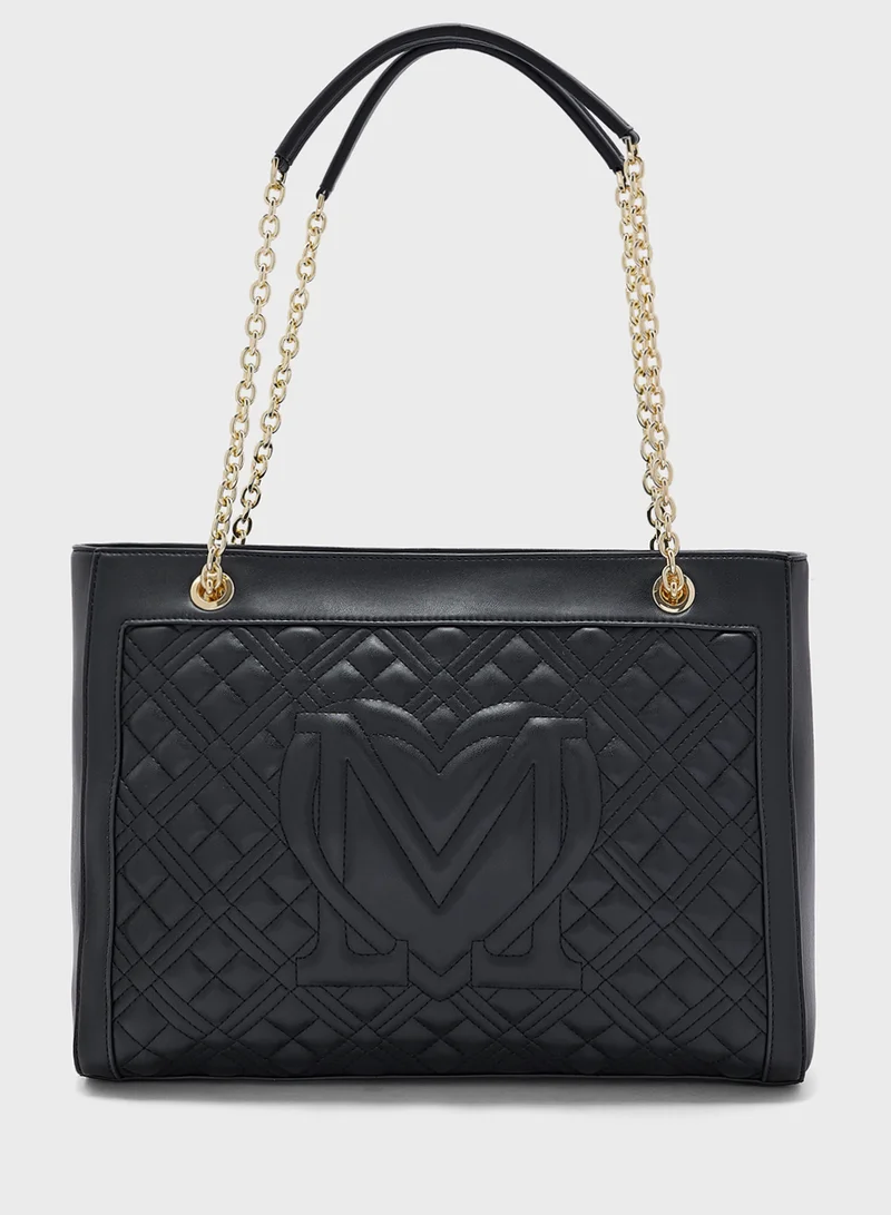 لوف موسكينو BLACK QUILTED PU BLACK QUILTED PU