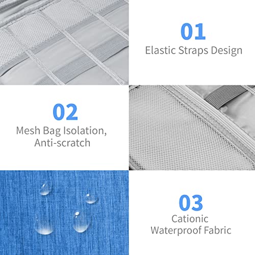Lcsmaokin Electronics Travel Organizer,Portable Waterproof Electronic Travel Storage Bag for Small Charging Cord Storage,Charger,Small Electronics,SD Card etc,for Travel,Business -Sky Blue - Image 4