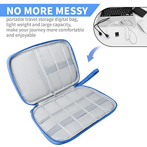 Lcsmaokin Electronics Travel Organizer,Portable Waterproof Electronic Travel Storage Bag for Small Charging Cord Storage,Charger,Small Electronics,SD Card etc,for Travel,Business -Sky Blue - Image 3