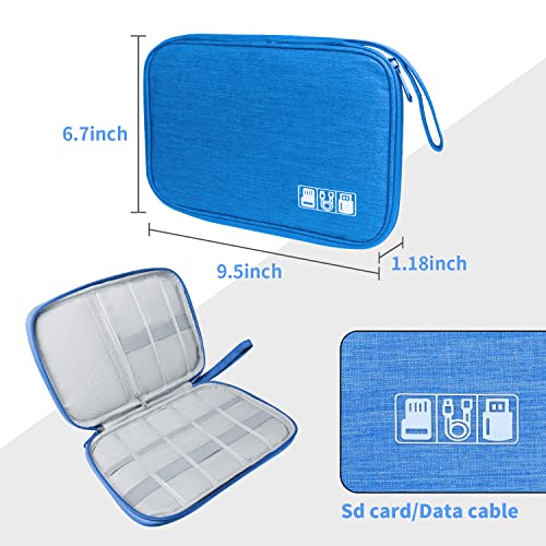 Lcsmaokin Electronics Travel Organizer,Portable Waterproof Electronic Travel Storage Bag for Small Charging Cord Storage,Charger,Small Electronics,SD Card etc,for Travel,Business -Sky Blue - Image 5
