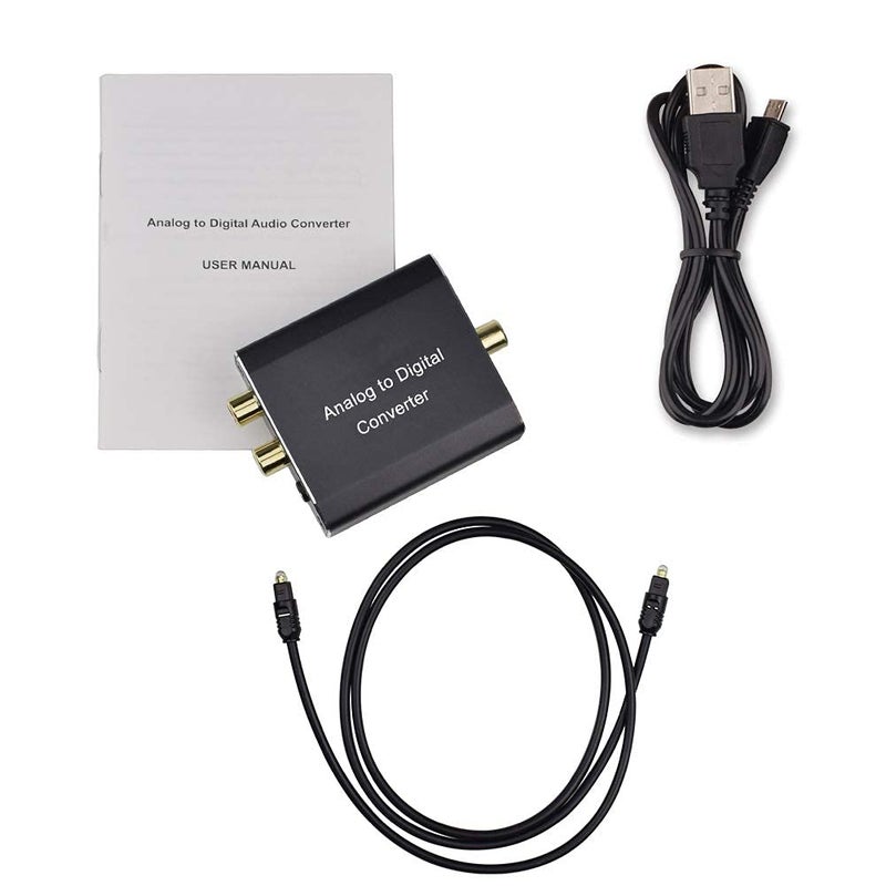 Hdiwousp Analog to Digital Audio Converter,Hdiwousp Aluminum RCA to Optical with Optical Cable, Stereo L/R and 3.5mm Jack to Digital Toslink Coaxial Audio Adapter Compatible with PS4 Xbox HDTV DVD Headphone. - Image 5