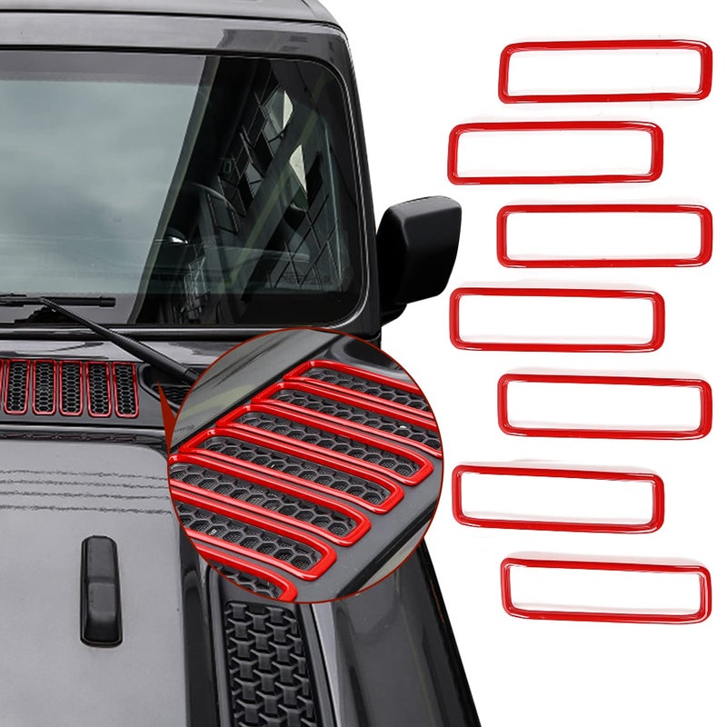 SQQP Hood Vent Cover Cowl Panel Vent Cover Trim Fit for 20182025 Jeep Wrangler JL JLU Gladiator JT Exterior Accessories Red - Image 2