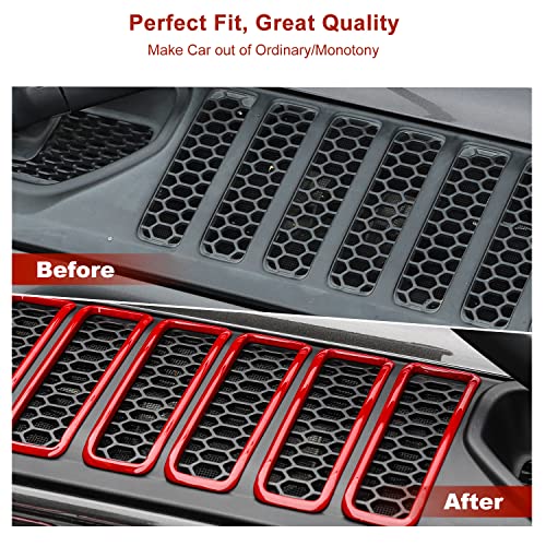 SQQP Hood Vent Cover Cowl Panel Vent Cover Trim Fit for 20182025 Jeep Wrangler JL JLU Gladiator JT Exterior Accessories Red - Image 3