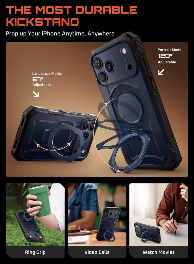 سوبكيس جراب SUPCASE لهاتف iPhone 17 Pro Max (UBGrip Pro)، [واقي شاشة مدمج من الزجاج المقوى وحامل] [غطاء للتحكم بالكاميرا] [متوافق مع MagSafe] جراب مغناطيسي متين لكامل الجسم، أزرق سماوي - Image 4