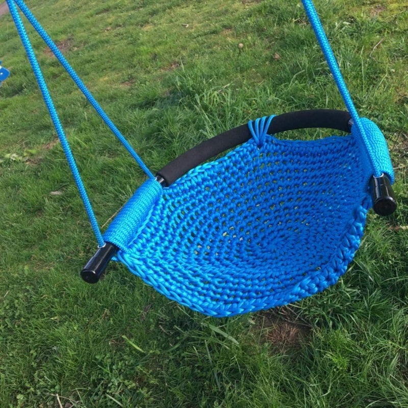 Mofish Kid's Swing Seats, Indoor Hand-Made Kids Swing with Adjustable Rope Outdoor Swing Seat Tree Swing Seat Backyard Swing Seat for Kids for Playground Child Swing (Blue) - Image 3