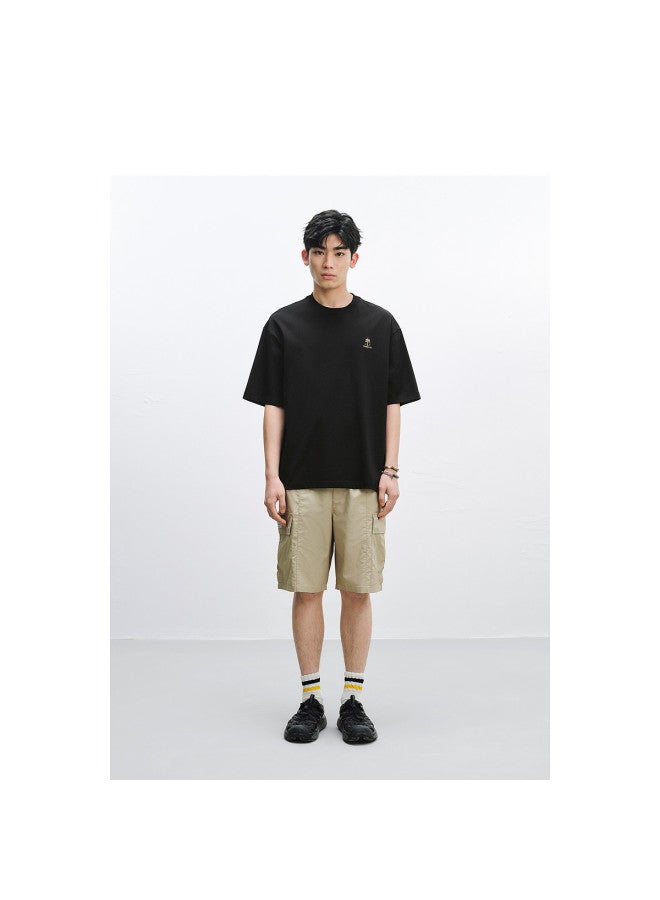 Waxbird Men's 25-year Summer Heavyweight Pure Cotton Embroidered Short Sleeve Back Print Men's T-shirt - Image 3
