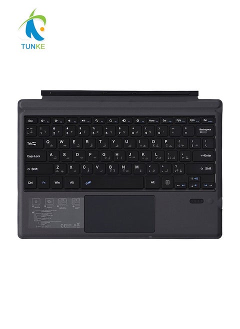 Wireless Bluetooth Keyboard for Microsoft Surface Pro 3/4/5/6/7 – Arabic & English Layout, Multi-Touch Trackpad, Magnetic Attachment, USB-C Rechargeable, Ultra-Slim & Lightweight, Saudi Arabia Edition