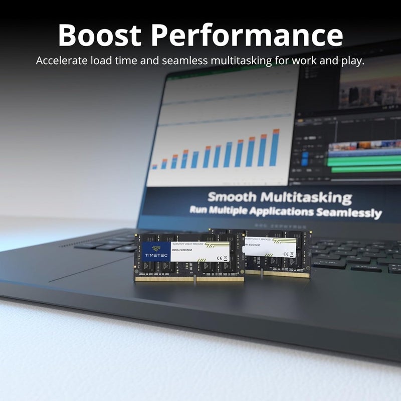 Laptop RAM for Notebook Mini PC All-in-One: DDR4 2666MHz PC4-21300 SODIMM, 260-pin 1.2V CL19 Non-ECC Unbuffered, Black - Image 3