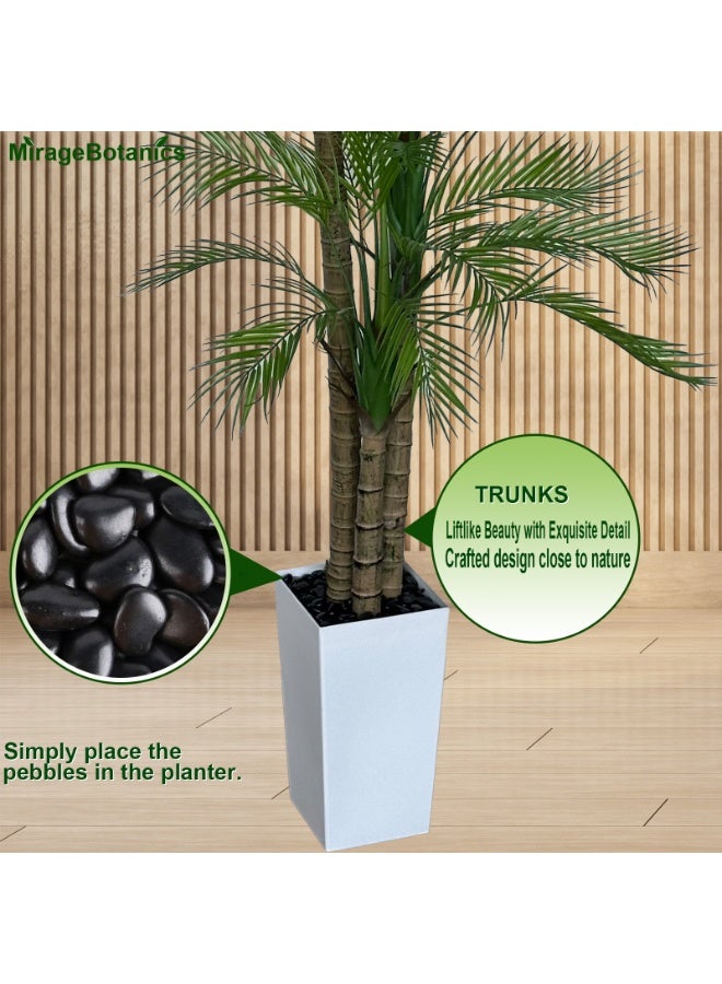 MirageBotanics 180cm Tall Triple Golden Cane Palm Artificial Tree Large Tropical Palm Tree Resistant Fake Plant in White Tall Pot for Indoor Outdoor Big House Living Room Outside Patio Office Home Decor - Image 5