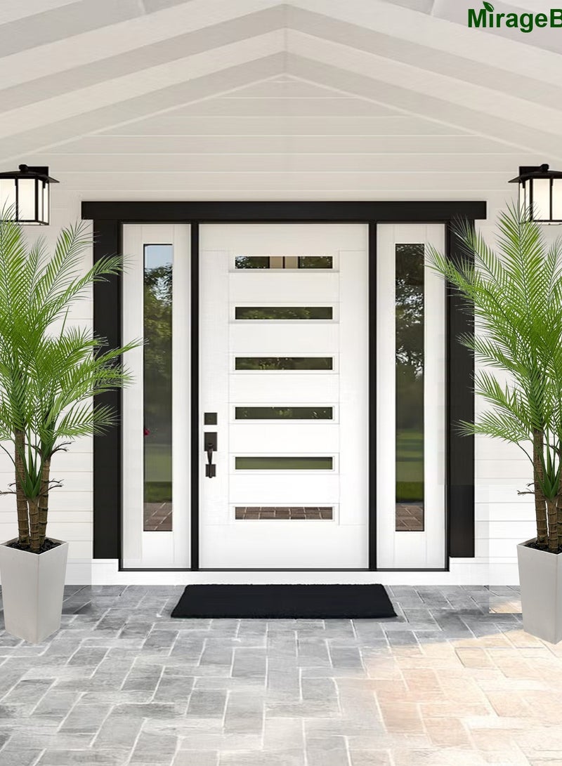 MirageBotanics 180cm Tall Triple Golden Cane Palm Artificial Tree Large Tropical Palm Tree Resistant Fake Plant in White Tall Pot for Indoor Outdoor Big House Living Room Outside Patio Office Home Decor - Image 3