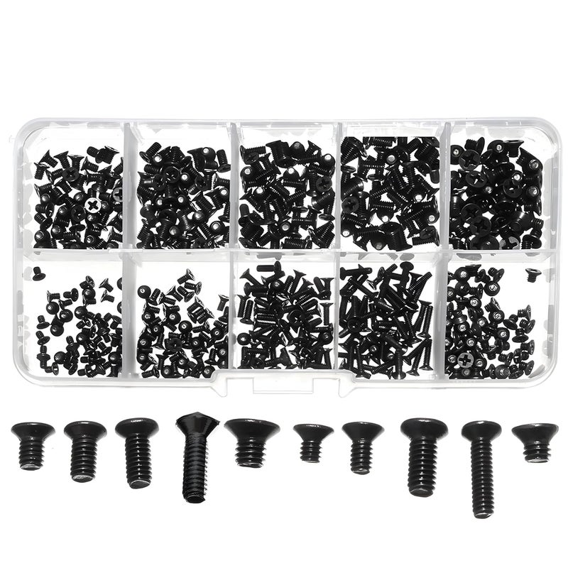 COOLCOLD (2 Box) 1000 Pcs Laptop Screws Kit | Universal Notebook Computer Replacement Screws for SSD, HDD, Hard Drive & Keyboard Repair | Compatible with Dell, HP, Lenovo, Acer, Asus, Toshiba, Samsung - Image 1