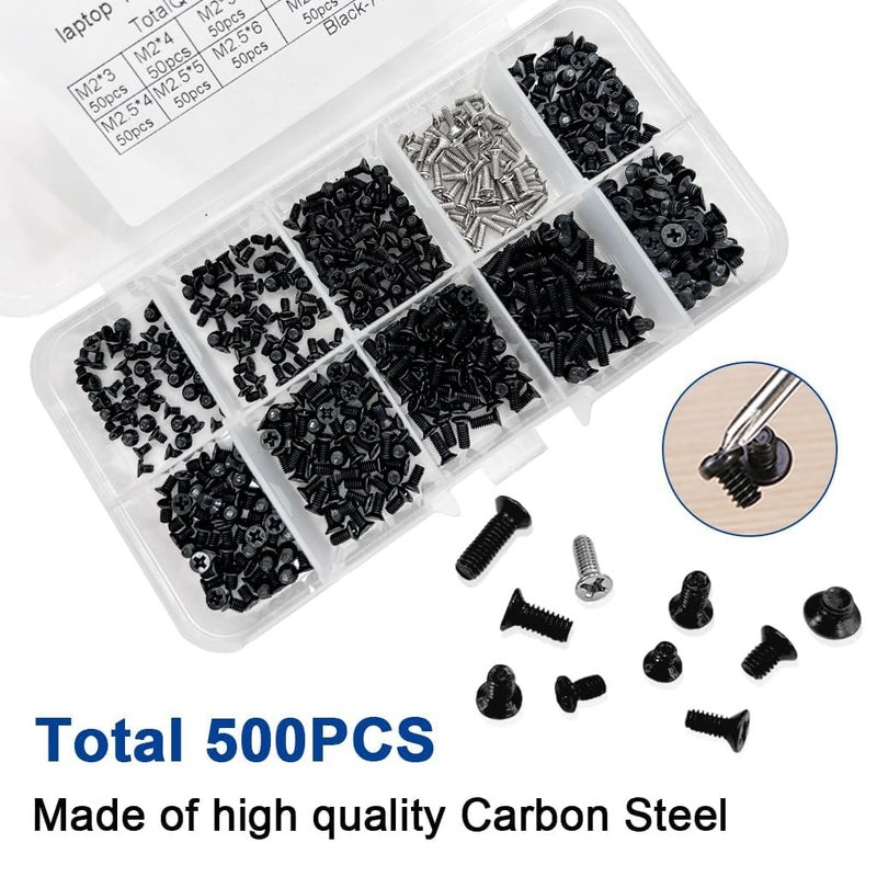 COOLCOLD (2 Box) 1000 Pcs Laptop Screws Kit | Universal Notebook Computer Replacement Screws for SSD, HDD, Hard Drive & Keyboard Repair | Compatible with Dell, HP, Lenovo, Acer, Asus, Toshiba, Samsung - Image 4