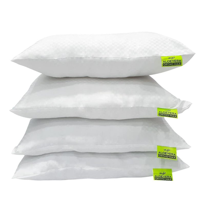 KOPA KOPA by Bianca OrthoMax Aloe Vera Neck Care Pillow Set Cooling Gel Fill Firm Support Washable Helpful for Neck Pain Relief All Sleep Positions 16 x 24 Inches Pack of 4  - Image 1