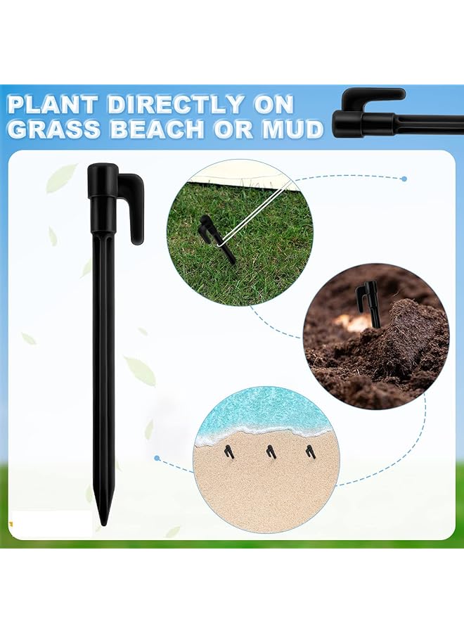 Excefore Tent Stakes 100 Pack High Strength Plastic Camping Stakes 14.7 Cm Long Heavy Duty Canopy Anchoring Pegs Sand Stakes Outdoor Beach Spikes For Camping Gardening Landscaping(Black) - Image 4