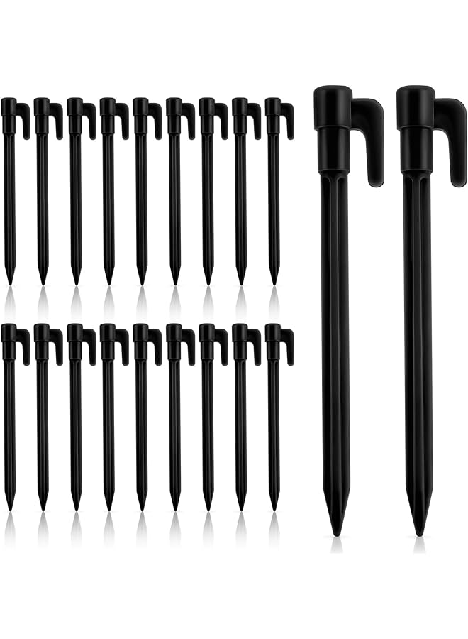 Excefore Tent Stakes 100 Pack High Strength Plastic Camping Stakes 14.7 Cm Long Heavy Duty Canopy Anchoring Pegs Sand Stakes Outdoor Beach Spikes For Camping Gardening Landscaping(Black) - Image 1