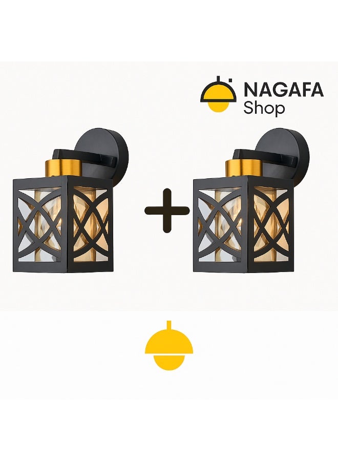 نجفة شوب باندل (2قطعة) أباليك حائط مودرن باللون الأسود تصميم فاخر يناسب جميع الديكورات - Image 1