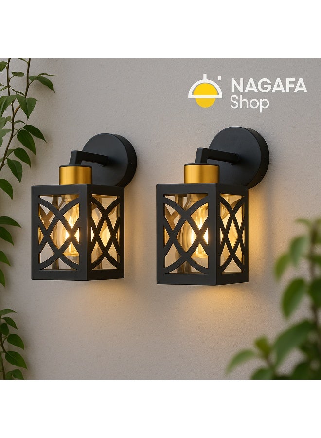 نجفة شوب باندل (2قطعة) أباليك حائط مودرن باللون الأسود تصميم فاخر يناسب جميع الديكورات - Image 2