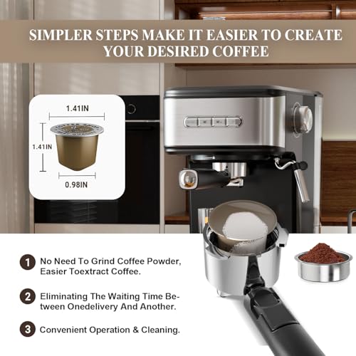 Empstorm 20 Bar Espresso Machine, Cappuccino Machines with Milk Frother Steam Wand, Latte Machine for Home&Barista, Automatic Shut-off Function - Image 4
