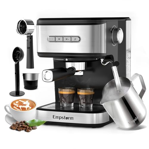 Empstorm 20 Bar Espresso Machine, Cappuccino Machines with Milk Frother Steam Wand, Latte Machine for Home&Barista, Automatic Shut-off Function - Image 1