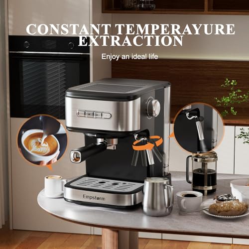 Empstorm 20 Bar Espresso Machine, Cappuccino Machines with Milk Frother Steam Wand, Latte Machine for Home&Barista, Automatic Shut-off Function - Image 5